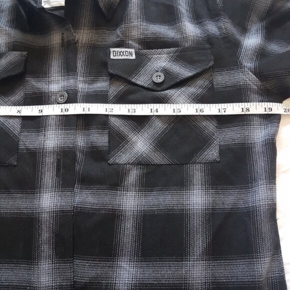Dixxon X Danny G Grey Black Plaid Flannel Long Sleeve Button Down Shirt Sz M - Picture 15 of 15